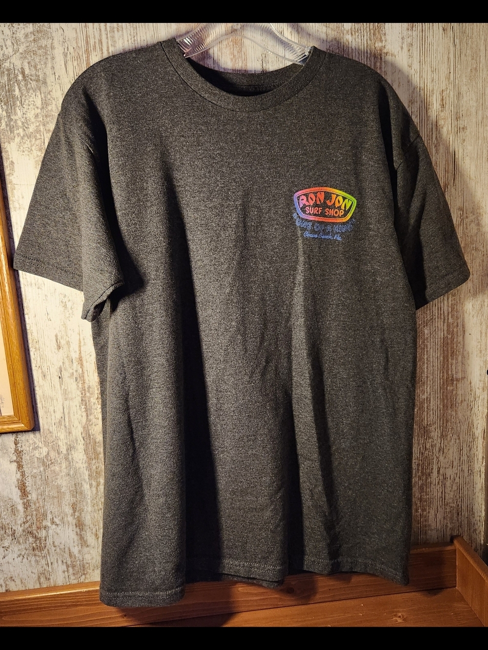 Ron Jon Surf Shop Charcoal Heather Gray Short Sleeve Surf Logo Tee Cocoa Beach